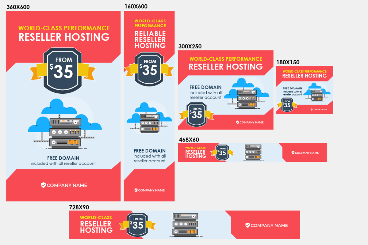 Web Hosting Banner Ad | Flat Style, a Templates & Theme by Saif71 - Shop (Photo 4 of 4)