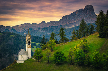 Chapel of St Barbara at sunset, an Architecture Photo by Alpine Dreams