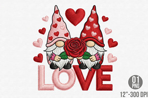 Gnome Valentine Love Clipart, an Illustration by Designking
