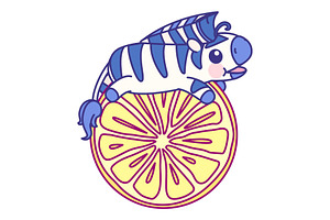 Vector Cute Baby Striped Zebra