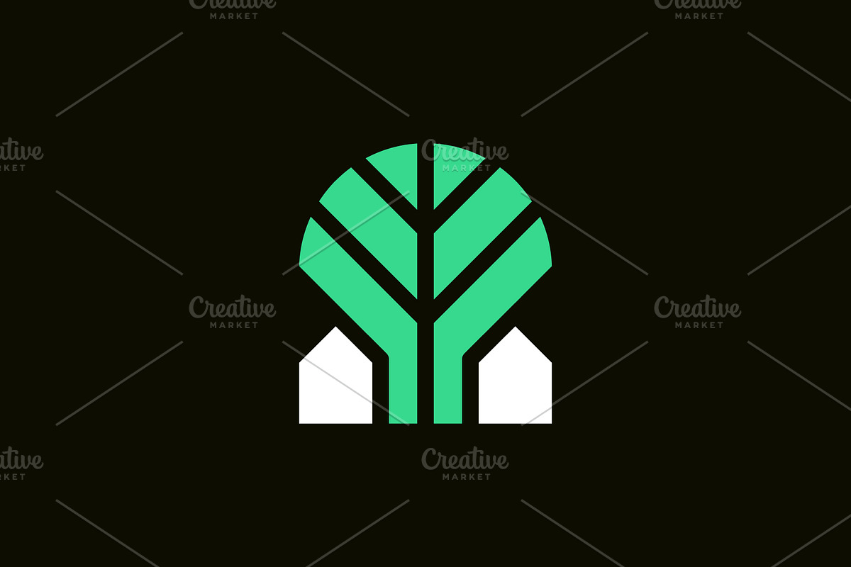 modern tree house residential logo, a Branding & Logo Template by Rasagama Studio