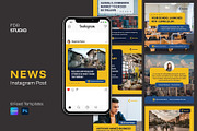 News Instagram Post Template, a Social Media Template by FDR Studio (Thumbnail 1 of 4)