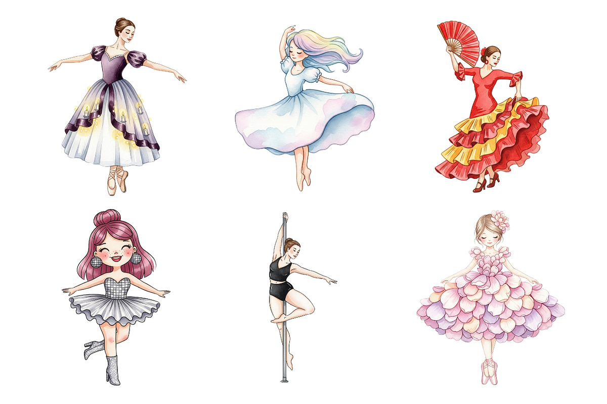 Dancer Fashion Girl Clipart, an Illustration by Daily.Designs (Photo 5 of 5)