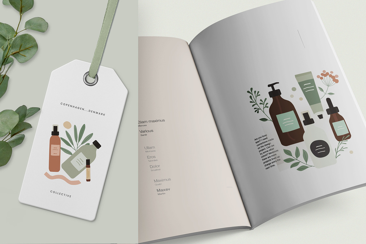 Organic Cosmetic. Bottle Plants, a Healthcare Illustration by ms Julia Nova (Photo 3 of 7)
