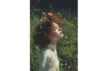 Woman with Floral Crown in Sunny, a Person Photo by Lermont51