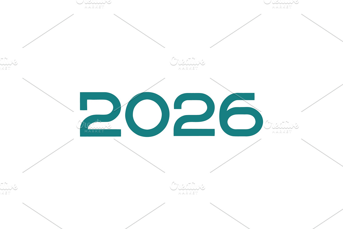 2026 Number Typography Vector Set, a Work Illustration by Vectorium Studio (Photo 4 of 20)