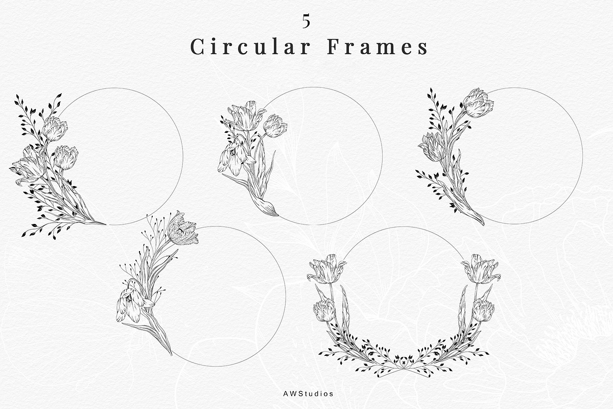 Procreate Flower Stamps Pack, a Brush Add-On by AW Studios (Photo 4 of 7)