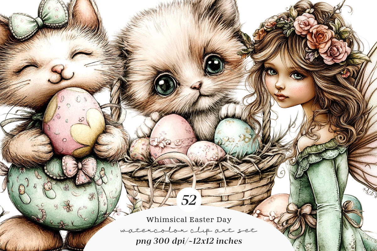 Whimsical easter clipart - Easter, an Illustration by SinaCreation (Photo 1 of 11)