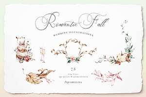 Romantic Fall Wedding Illustrations