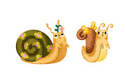 Cute snails set, seamless patterns, an Animal Illustration by Good Studio (Thumbnail 6 of 18)