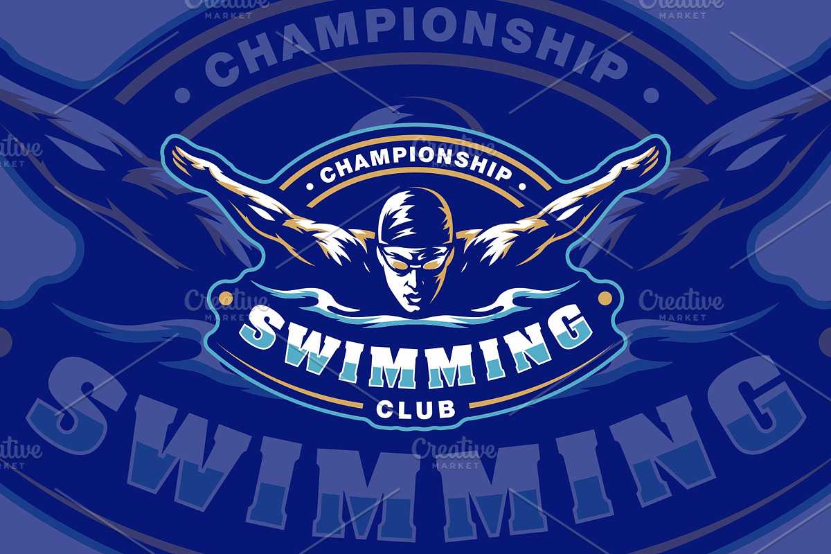 Swimming logo, emblem and design, a Branding & Logo Template by swarnstudio (Photo 2 of 3)