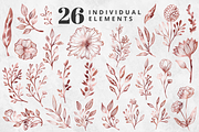 Silver Foil Floral Clipart Set, an Illustration by Brandi Lea Designs (Thumbnail 2 of 6)