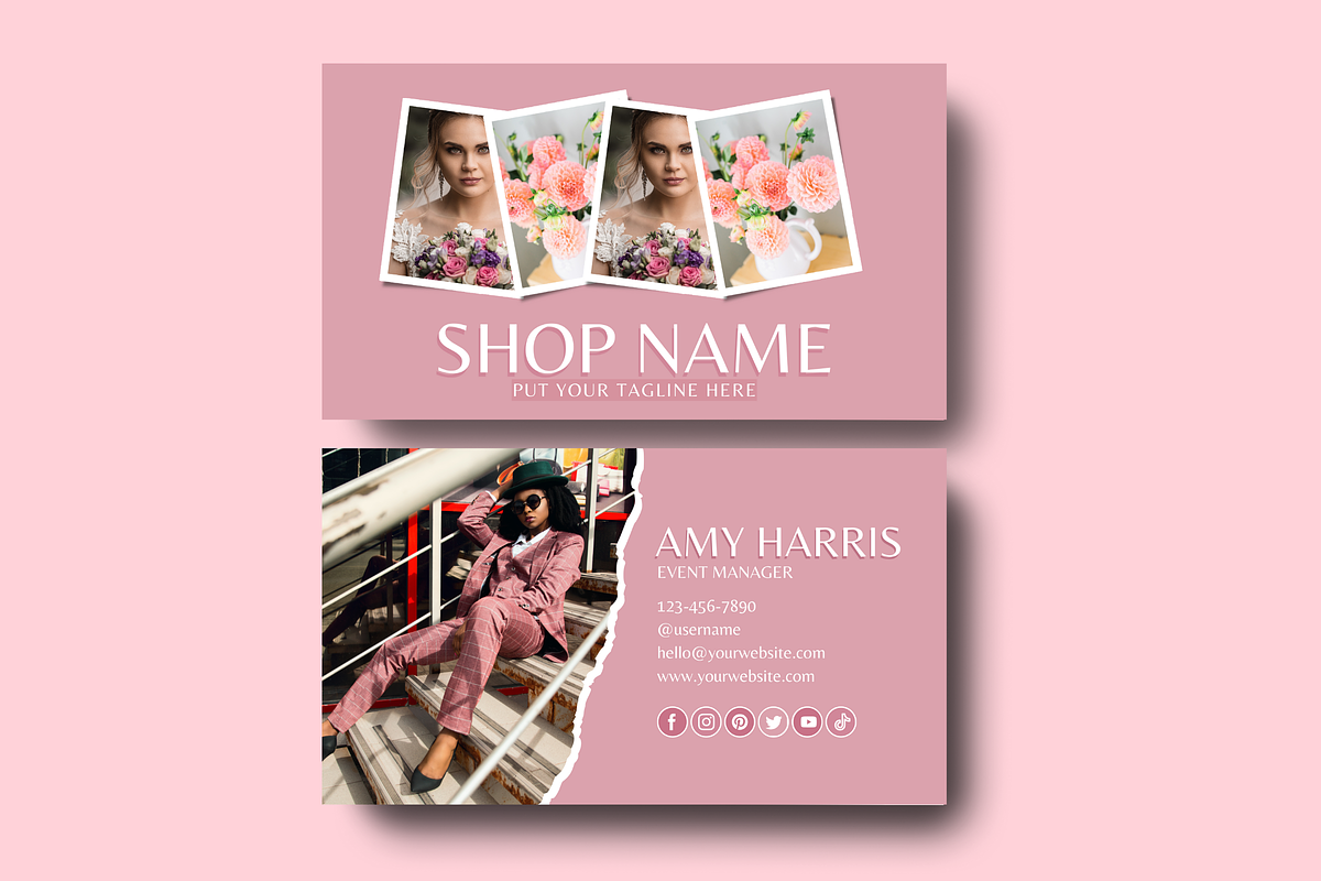 Blush Pink Business Card, a Business Card Template by SunshineStudioBoutique (Photo 7 of 10)