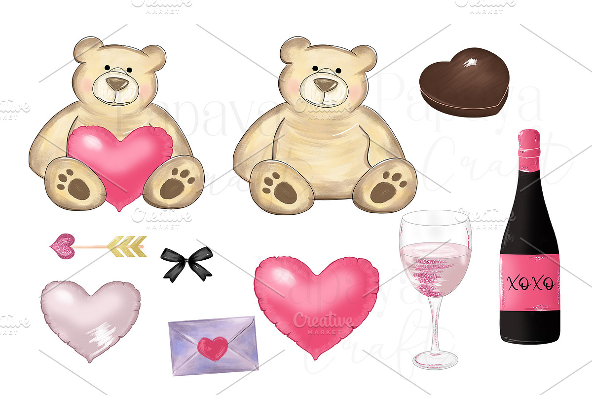Valentines Day Clipart, an Illustration by Papaya Craft (Photo 2 of 4)