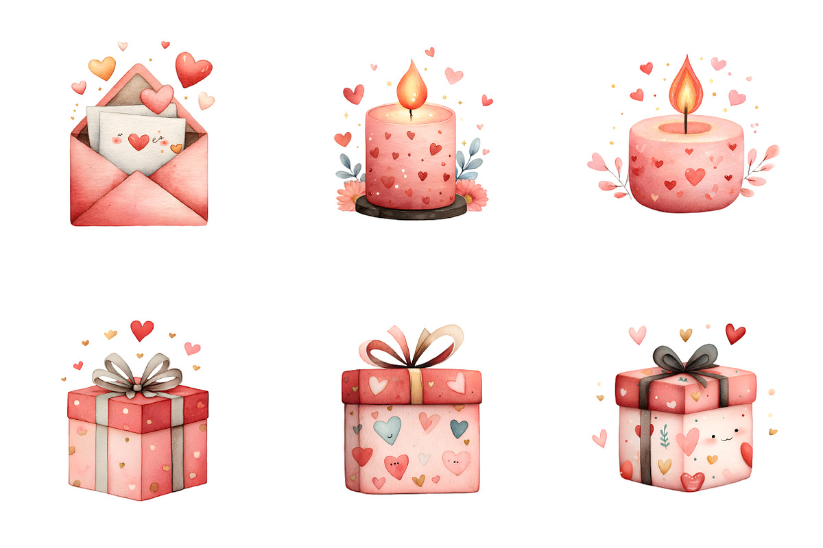 Cute Valentine Clipart PNG, an Illustration by SinaCreation (Photo 3 of 11)