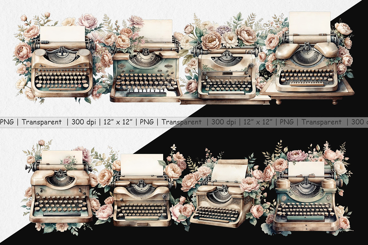 Typewriter Clipart, a Graphic by Artnoy (Photo 2 of 5)