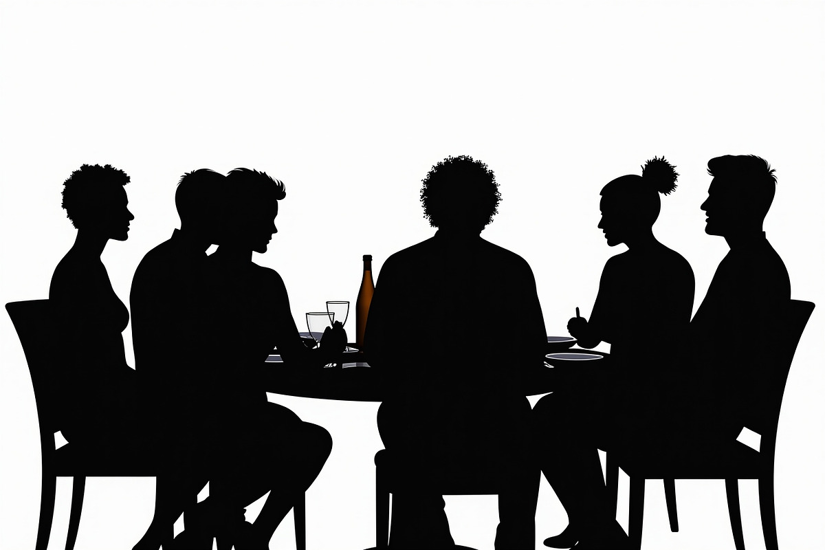 Dinner Table Silhouette Art, an Illustration by hafijul (Photo 4 of 9)