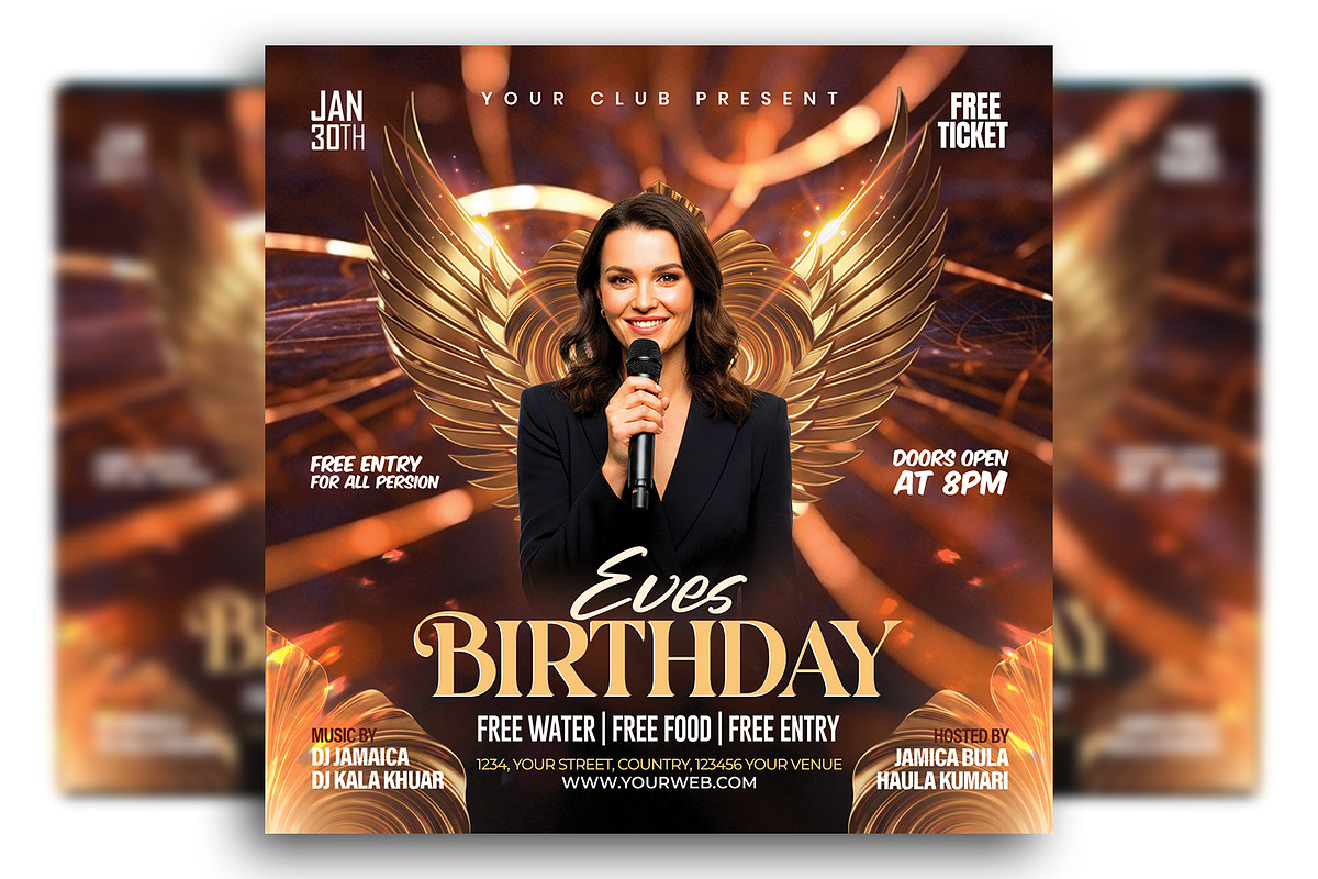 Birthday party Flyer Design Template, a Flyer Template by Shajib Shikder (Photo 2 of 2)