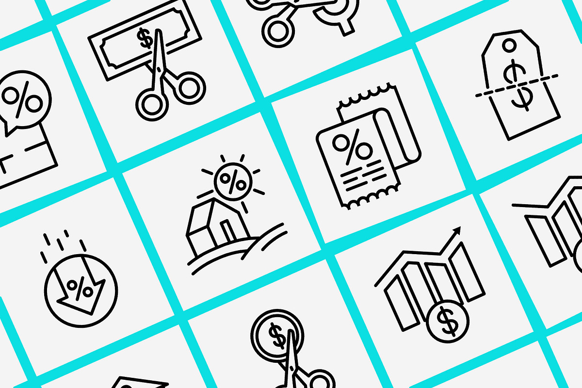 Rate Cut | 16 Thin Line Icons Set, an Outline Icon by Alex Blogoodf (Photo 9 of 15)