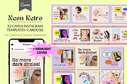 Neon Retro Canva Instagram Puzzle, a Social Media Template by Guavamelo Studio (Thumbnail 1 of 16)
