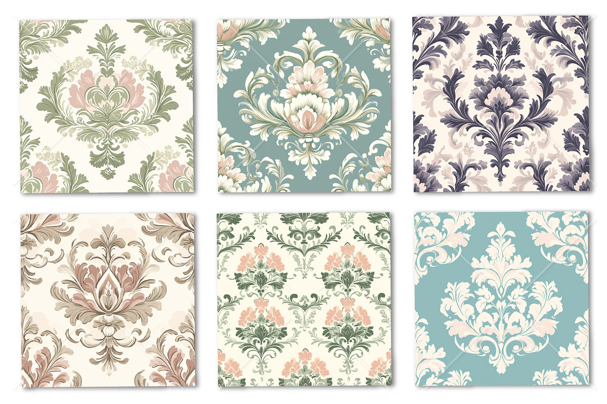 Damask Vintage Seamless Patterns, a Pattern Graphic by Canvas Craft (Photo 2 of 9)