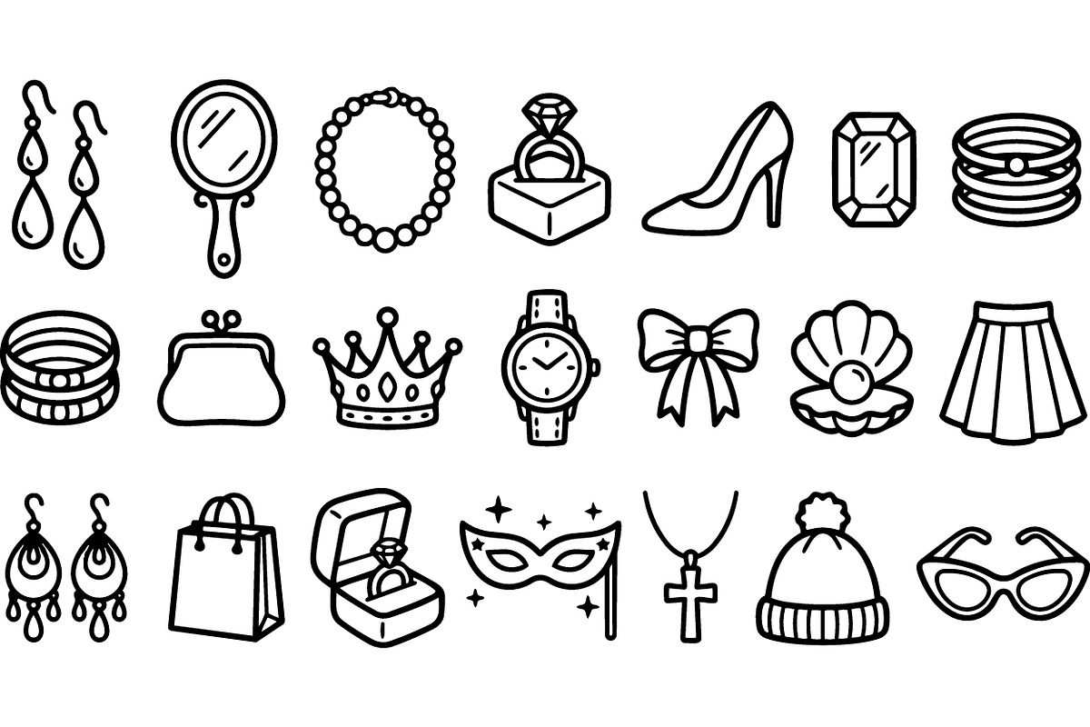 Elegant Fashion Accessories Clipart, an Illustration by designvectx (Photo 3 of 3)