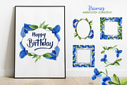 Sweet pea flowers Watercolor png, an Illustration by WatercolorPNG.com (Thumbnail 3 of 10)