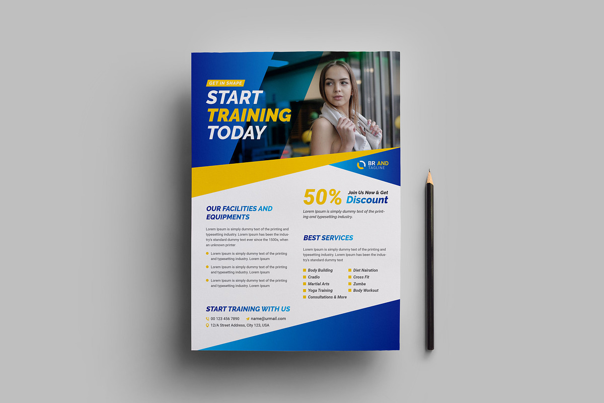 Gym Fitness Flyer Design Bundle preview 3