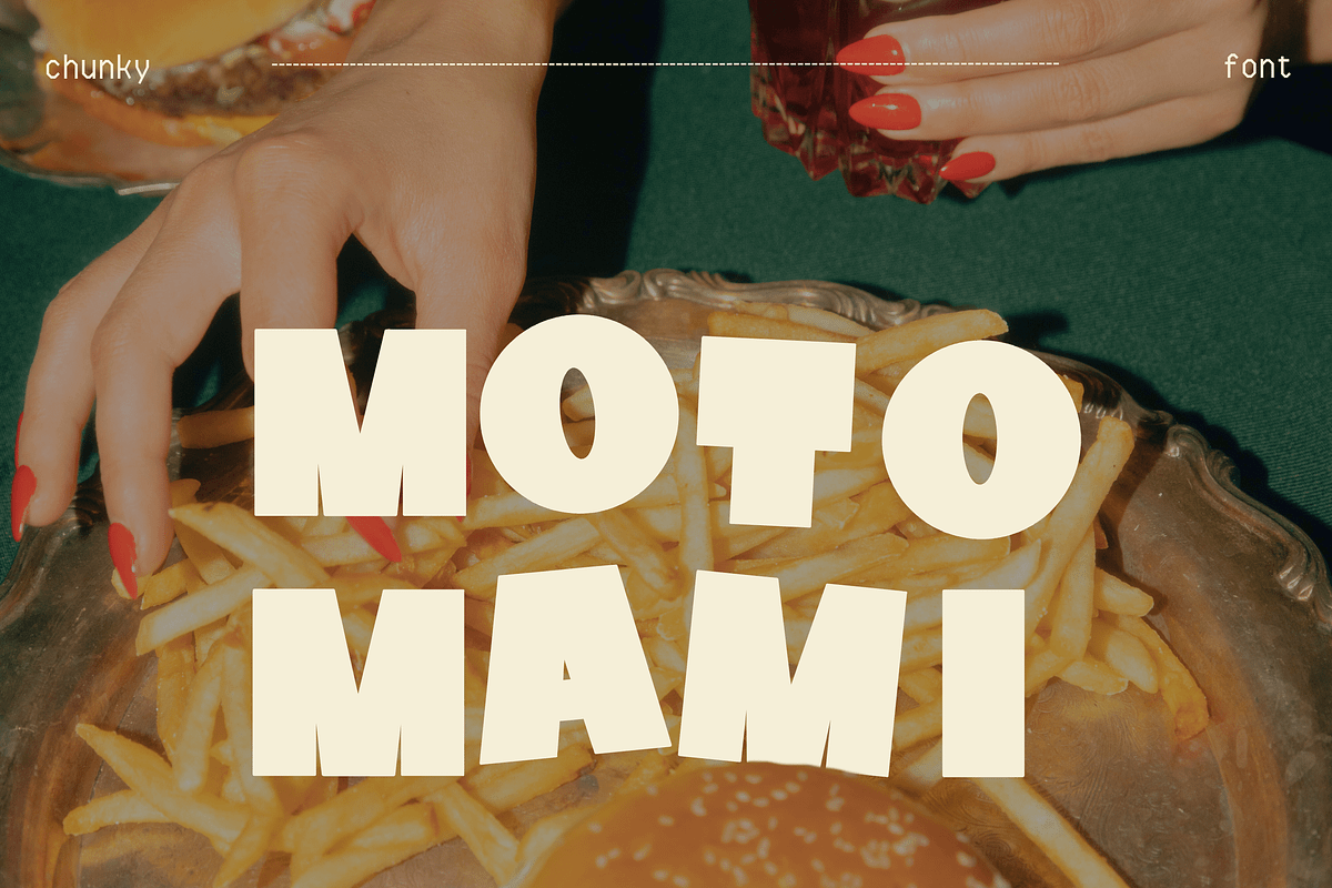 Motomami - Bold & chunky font, a Symbol Font by Iasan Design (Photo 1 of 8)