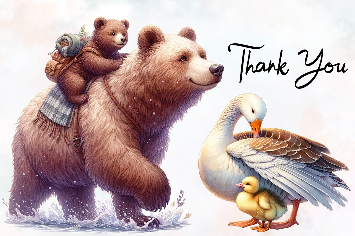 Cute Mama and Baby Animals Clipart, an Animal Illustration by RobertsArt (Photo 7 of 7)