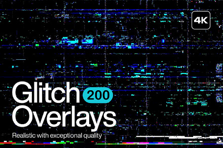 200 Glitch Overlays, a Texture Graphic by Chipshpow Graphics