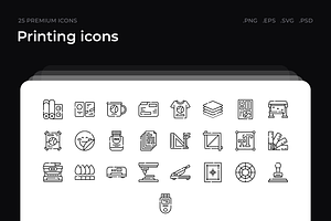 Printing icons, an Outline Icon by Wencory