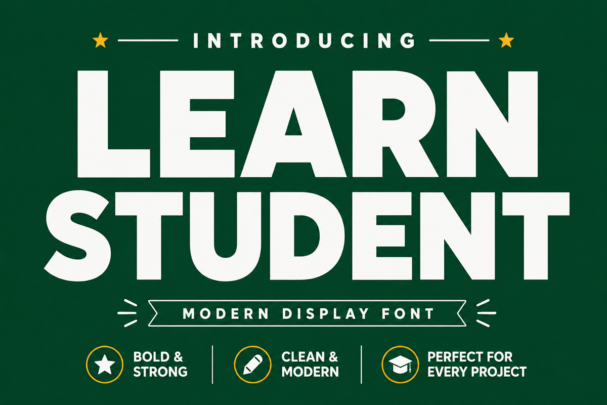 Learn Student – Bold Modern Font, a Sans Serif Font by Limited.studio (Photo 1 of 4)