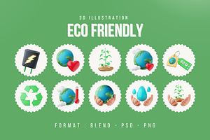 Eco Friendly 3D Icon Pack