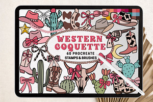 Procreate Stamps Western Coquette