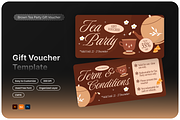 Brown Tea Party Gift Voucher, a Card Template by Annora Studio (Thumbnail 1 of 6)