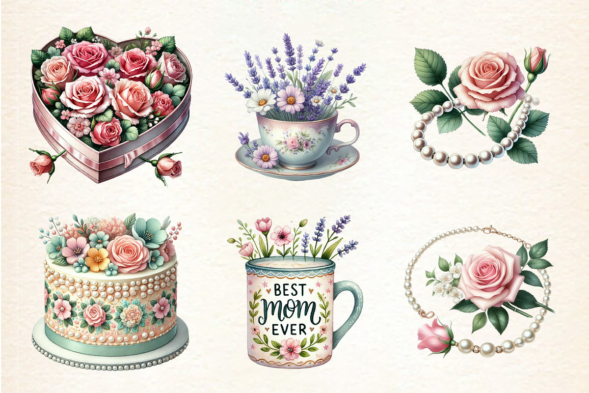 Mothers Day Sublimation Clipart, an Illustration by DreamArtGraphic (Photo 2 of 5)