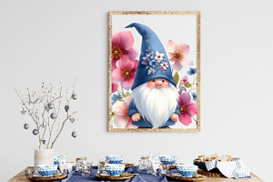 Cherry Blossom Gnomes Clipart