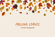Falling autumn leaves backgrounds, a Decorative Illustration by Good Studio (Thumbnail 1 of 7)