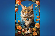 Cat Art Clipart Sublimation Bundle, a Seasonal Illustration by Craft Nest (Thumbnail 5 of 5)