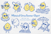 Whimsical Citrus Summer Clipart, an Object Graphic by Watercolor dreams (Thumbnail 1 of 3)