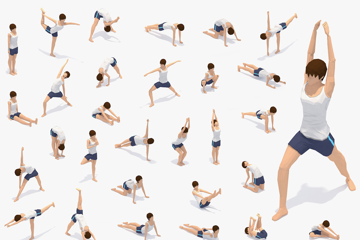 30 Yoga Pose Animations Bundle Woman, a Characters & Person 3D Model by Daniel Mikulik (Photo 1 of 30)