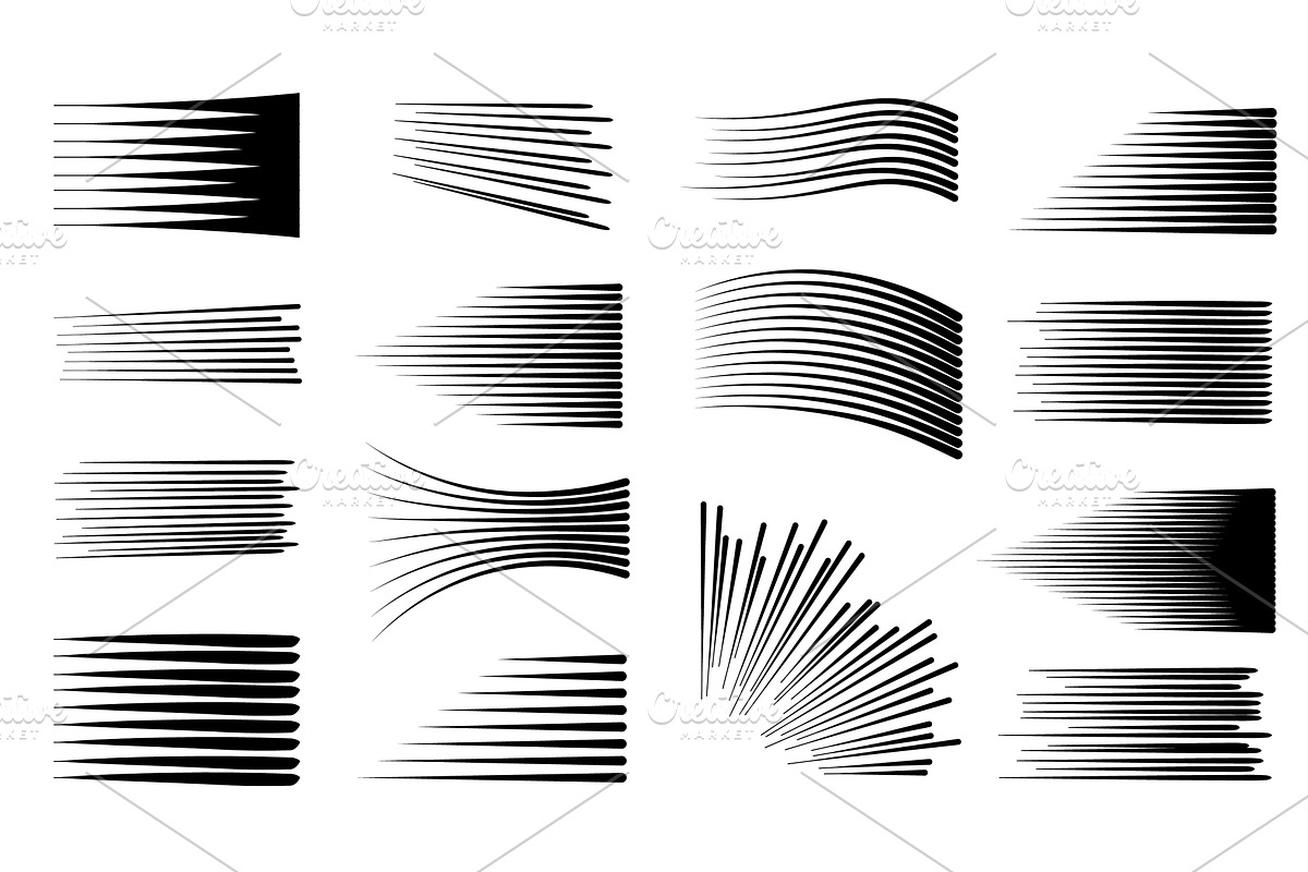Speed line print effect set isolated, an Object Graphic by studioworkstock