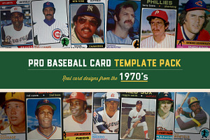 1970's Pro Baseball Card Templates, a Card Template by Chris Weibring