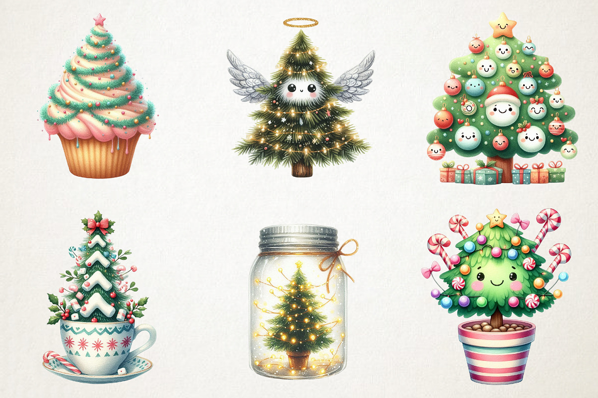 Cute Doodle Christmas Tree Clipart, an Illustration by RobertsArt (Photo 7 of 7)
