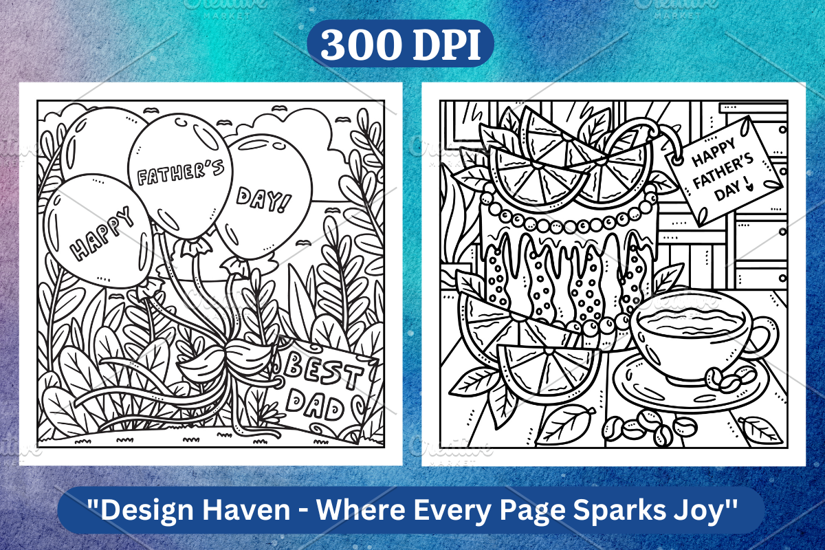 Father's Day Coloring Page Vol-02, a Seasonal Illustration by Coco Bloom (Photo 3 of 4)