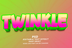 Twinkle PSD 3D Editable Text Effect