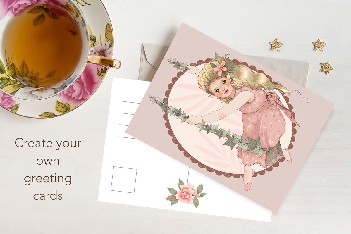 Little Fairies Clipart Collection, a Decorative Illustration by Rosangela Curti (Photo 7 of 14)