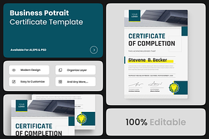 Business Potrait Certificate, a Stationery Template by Annora Studio