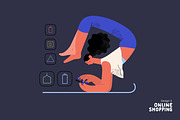 Online Shopping vector illustrations, a Templates & Theme by Grivina's shop (Thumbnail 9 of 26)